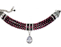 3 Strand Black Cherry Pearls 